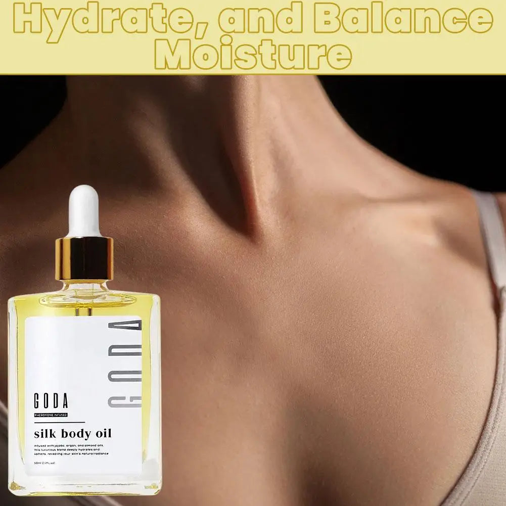 GODA Silk Body Oil Relaxing Body Skin Smoothing Soft Stress Relief Nourishing Brightens Tightens Skincare Deeply Moisturizes