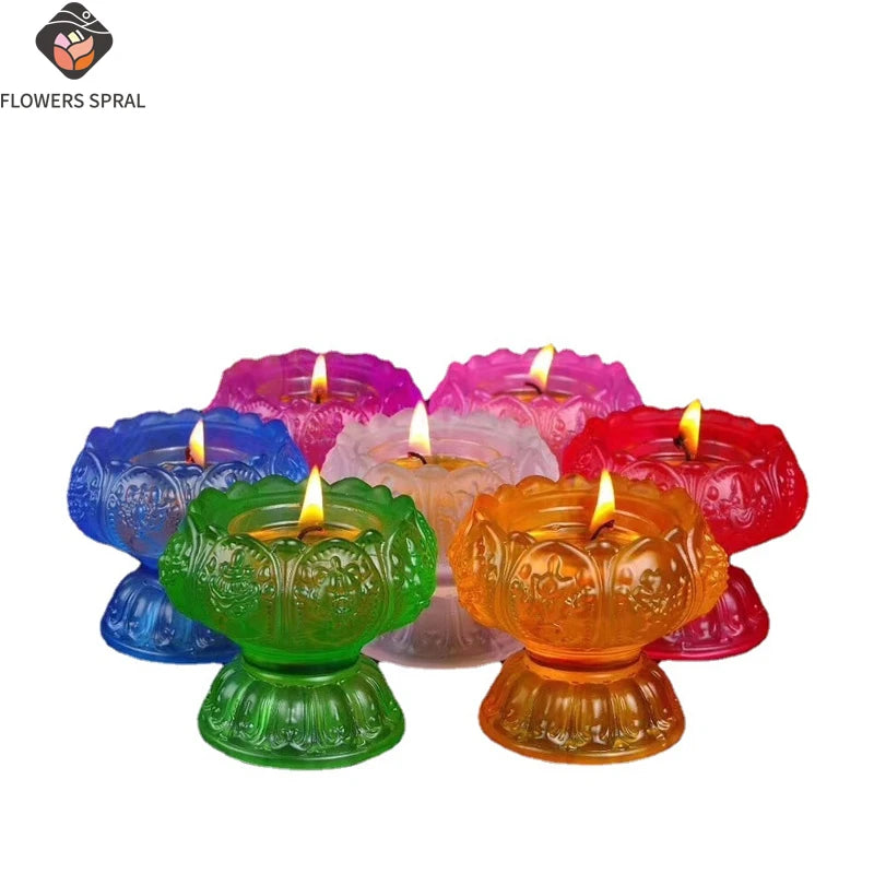 1 Household Glass Candle Holder, Hand Carved, Exquisite, Heat-Resistant, Thick Glass Material, Freely Selectable Color