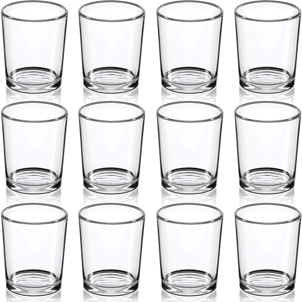 Votive Candle Holders Set of 12 - Glass Votives Holder Clear Floating Tealight Candle Holder Bulk for Table Centerpieces Wedding
