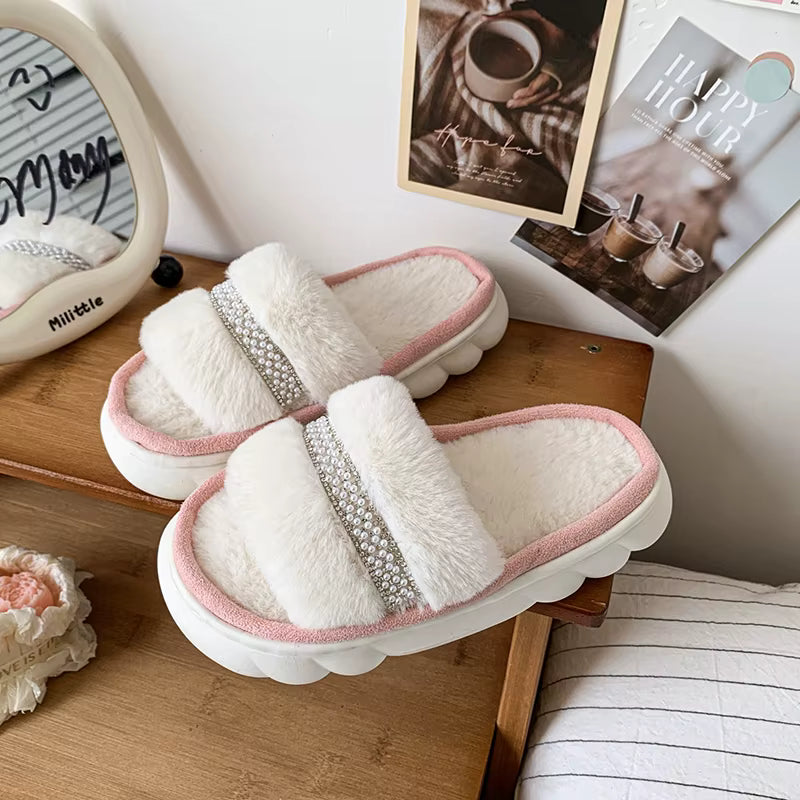 Cozy Cotton-Lined Opened Toe Slippers for Kids
