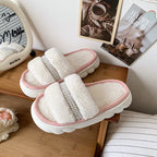 Cozy Cotton-Lined Opened Toe Slippers for Kids