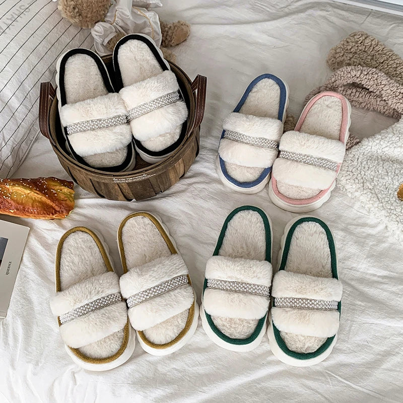 Cozy Cotton-Lined Opened Toe Slippers for Kids