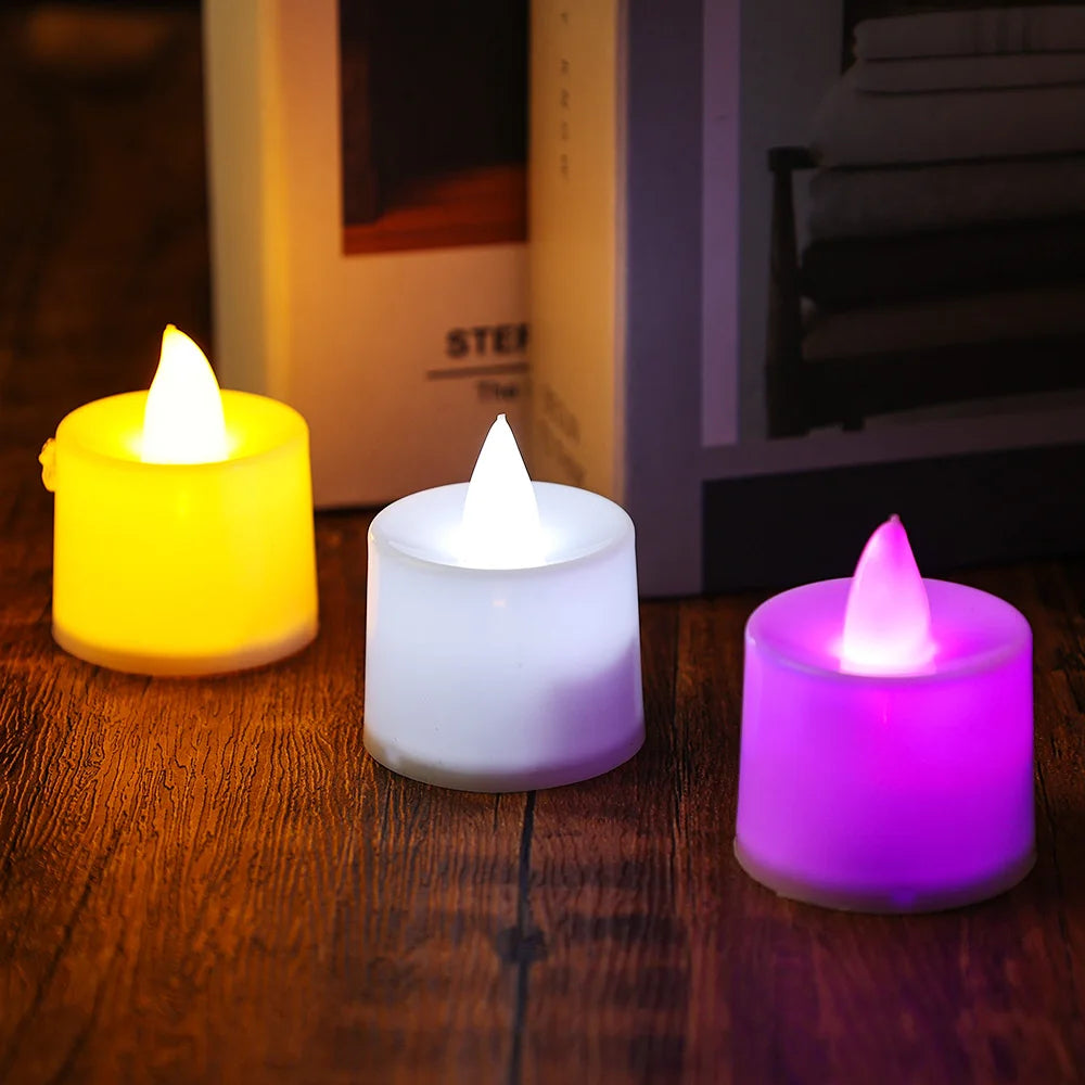 LED Flameless Candle Lights Battery Powered Colorful Tealight for Home Birthday Wedding Party Decor Romantic Candles Light Lamps