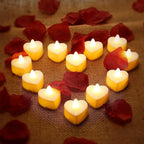 24pcs Heart Shape LED Flameless Tealight Candles Decorations For Romantic Night Valentine's Day Wedding Anniversary Or Table D
