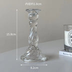 Candle Holders Retro Transparent Glass Candle Holders Suitable For Pillar Candles, Weddings, Holiday Parties Decoration