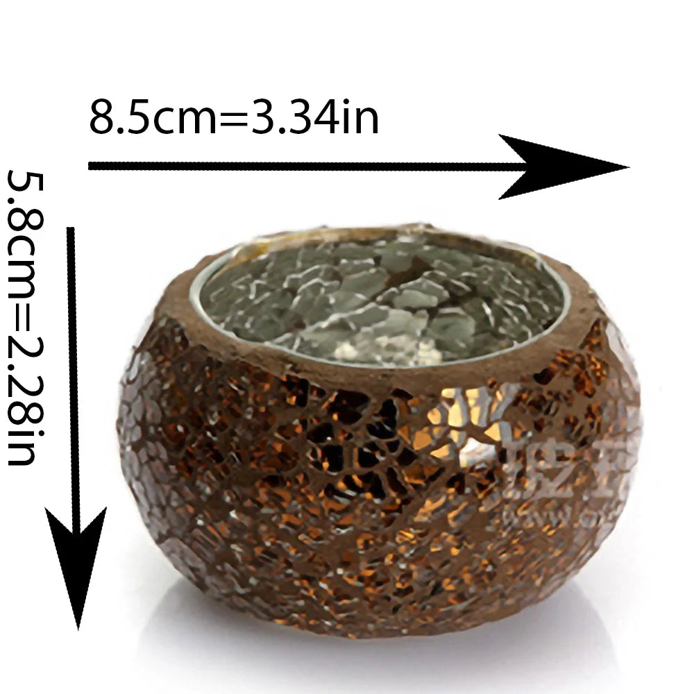 1 Piece Moroccan Style Candle Holder Glass Handmade Patch Romantic Candlelight Dinner Bar Home Restaurant Decoration Ornaments