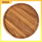 RANA Round Wood Tray,Wooden Serving Tray,Serving Platter,Appetizer Charcuterie Board,Tray Organizer For Kitchen/Countertop