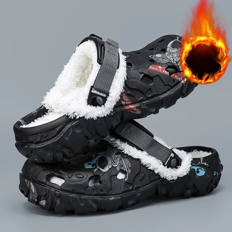 Warm Winter Slippers for Men Short Plush Cotton House Shoes Non-Slip Comfortable Indoor Outdoor Soft Cozy Home Footwear Size 47