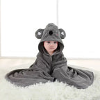Infant Bath Towel Toddler Bathrobe Boy Girl Blankets Swaddle With Hood Cartoon Coral Fleece Towel Blanket Newborn Kids Bedding