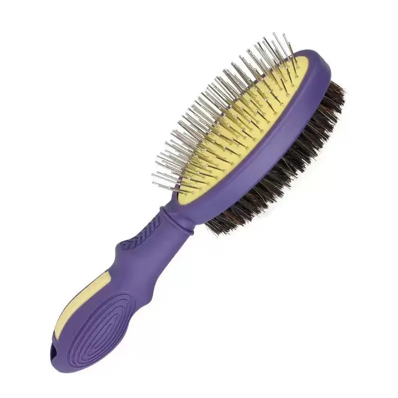 Dog Comb Double Sided Dog Brush Pet Hair Remover Massage Dogs Brush Pet Grooming Comfortable Handle Dogs Hair Brush Pet Supplies