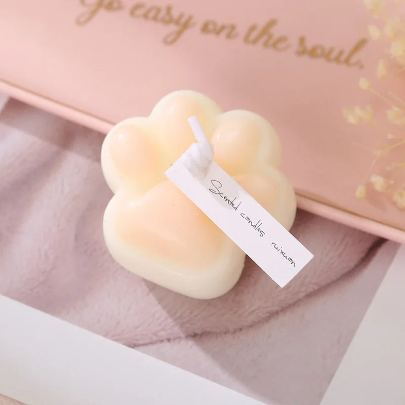 Cute Kawaii Mini Cat Paw Shaped Scented Candle Home Fragrance Soy Wax Decoration Gift Wedding Favors Room INS Style