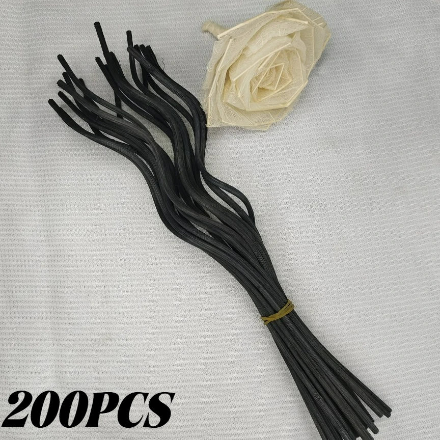 10/200PCS Reed Diffuser Sticks Long Wavy Rattan Reed Fragrance Rods Air Freshener Odor Removal for Home Decor Fragrance Sticks