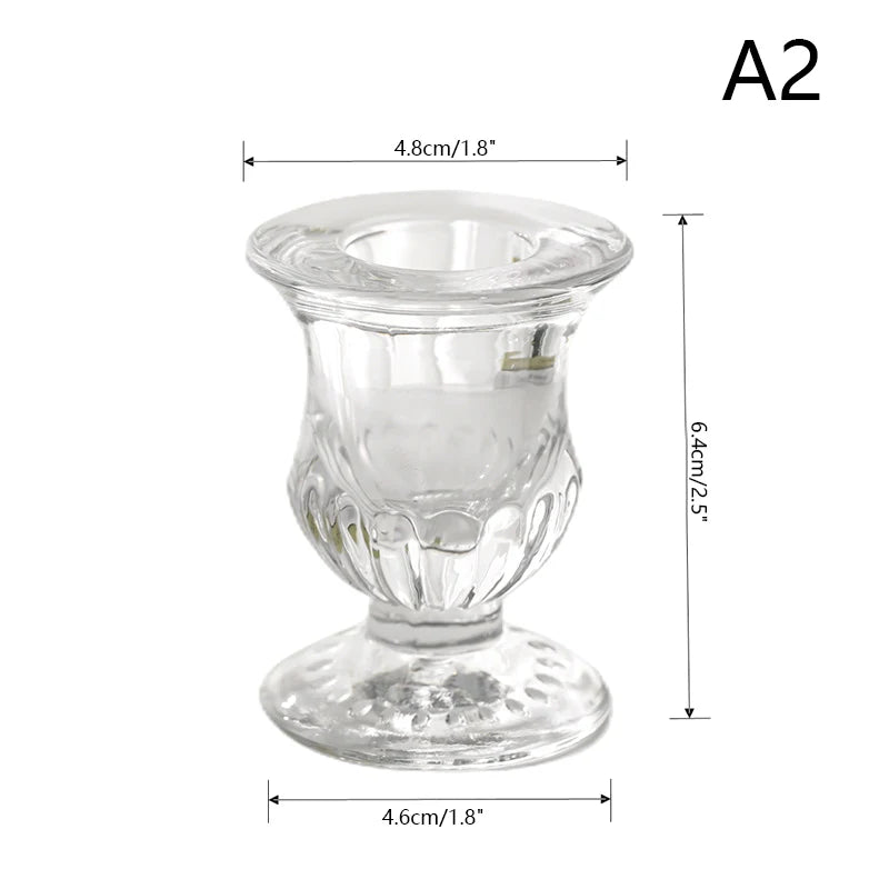 Glass Candle Holder Novelty Nordic Decor Candlestick Romantic Candle Stand Desk Accessories Wedding Centerpieces Ornaments Gifts