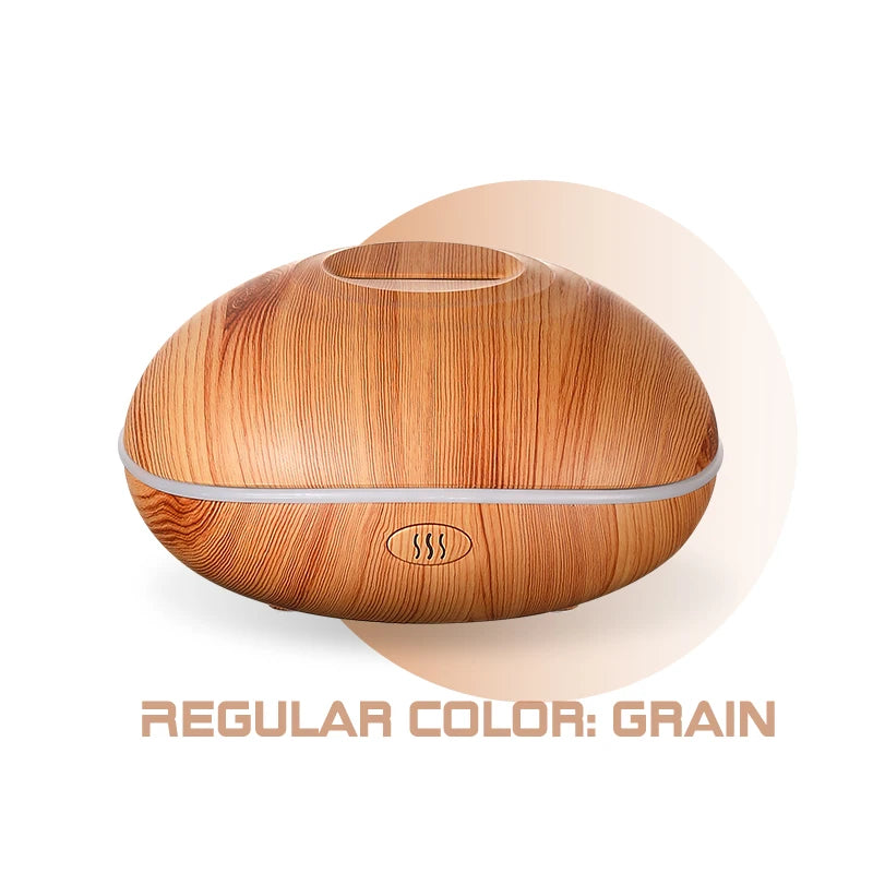 Air Humidifier Aromatherapy Essential Oil Diffuser Wood Grain 200ml Ultrasonic Remote Control 7 Color Lights For Home Bedroom