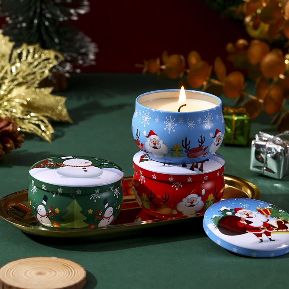 4pcs Scented Candles Christmas Fragrance Candle Christmas Gifts Small Gifts Creative Ornaments Aromatherapy Candles ﻿Party Decor