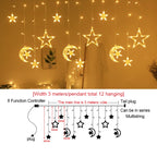 LED Curtain Fairy String Lights Bedroom Living Garden EU Plug Waterproof Light For Wedding Party Christmas New Year Decoration