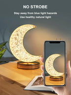Bedroom Crystal Touch Dimming Night Light Girls Room Home Decor Aesthetics USB Bedside LED Ambient Table 3d Moon Lamp