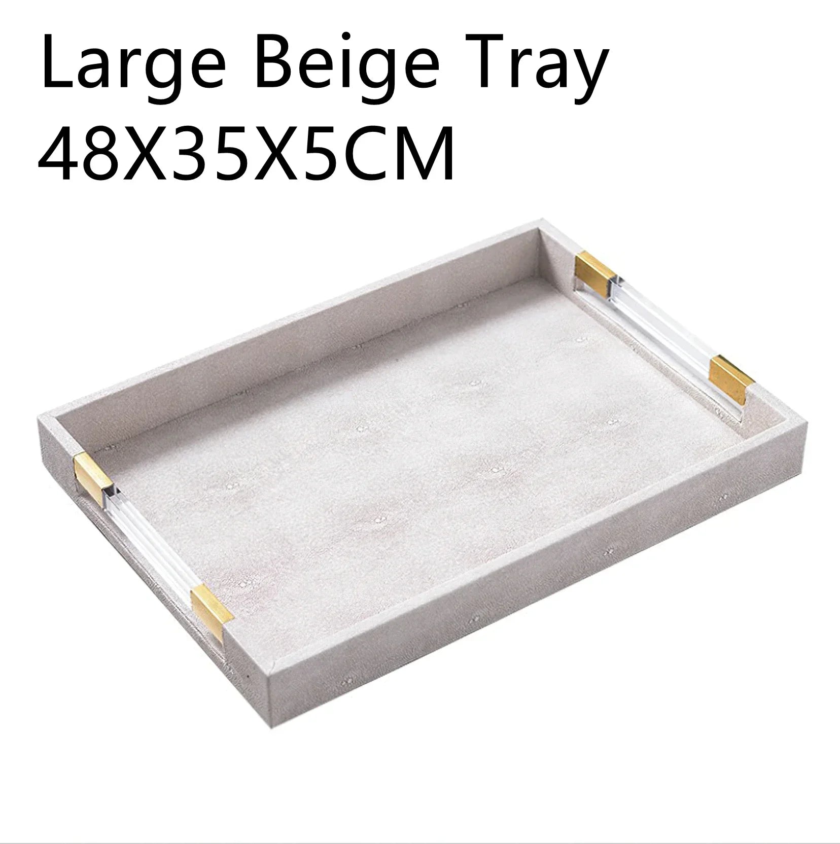 Metal Tray Leather Acrylic Gary Rectangular Jewelry Display Serving Plate Storage Decoration Home Kitchen Organizer Supplies
