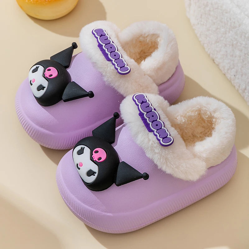 Cute & Cozy Waterproof Cartoon Slippers for Boys & Girls – Winter House Shoes