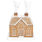 A19F-1PCS Gingerbread House Incense Burner, Resin Log Cabin Incense Burner, Christmas Incense Burner,Home Chimney Decorations Du