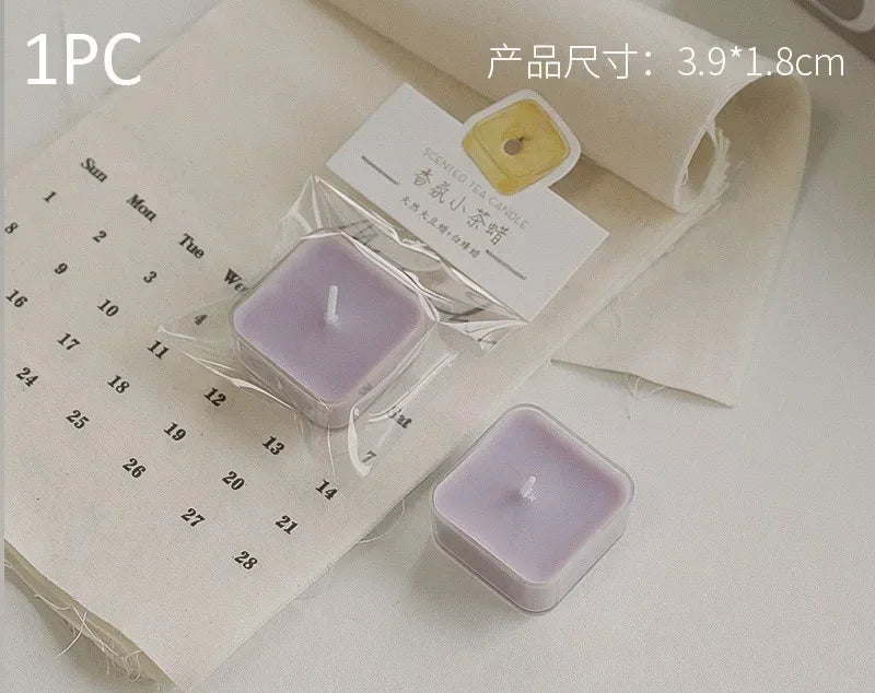 Square Candle Tea Light Scented Candle Aromatherapy Soy Wax Candles Wedding Birthday Candle Party Home Decoration
