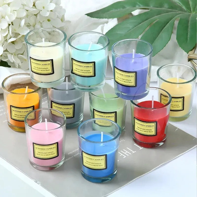 Plant wax scented candle gift box soybean candle glass cup scented candle indoor smokeless Hotel fragrance