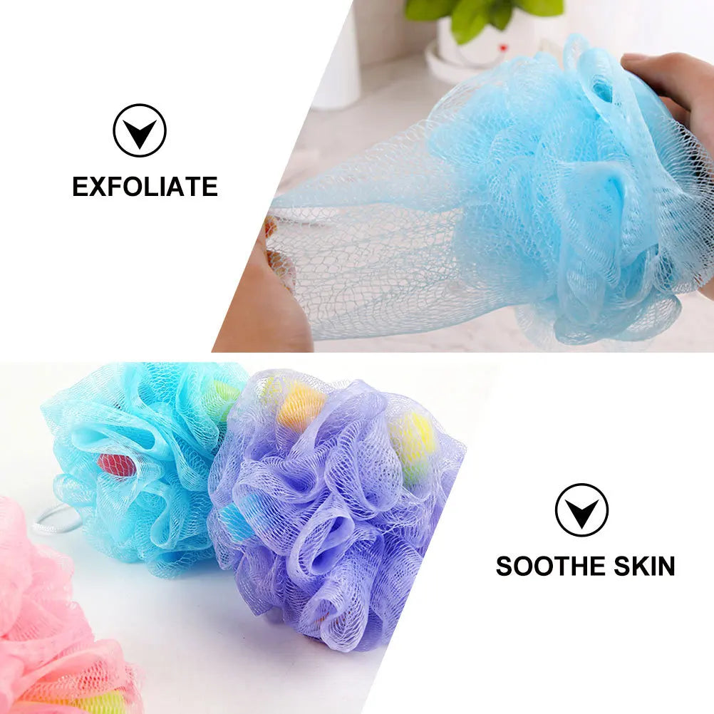 8Pcs Bath Sponge Ball Shower Ball Mesh Body Scrubber Back Scrubbing Bubble Maker Shower Gel Use Relaxing Bath Sponge