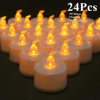 LED Tea Lights Candles Realistic Flickering Battery Operated Tealights Long Lasting Electric Candles for Christmas Wedding Decor