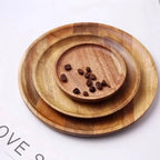 Wooden Round Storage tray 15/20/25cm Retro Serving Platter Pizza Salad Plate Fruit Dessert Tray Bread Cake Snacks Dish Tea tray