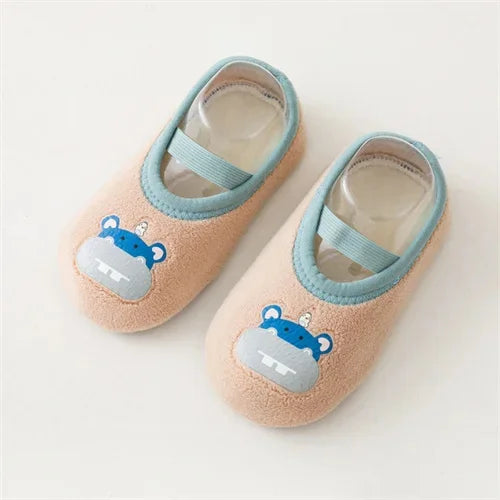 Cozy Animal First Walker Slippers for Baby – Anti-Slip Winter Shoes