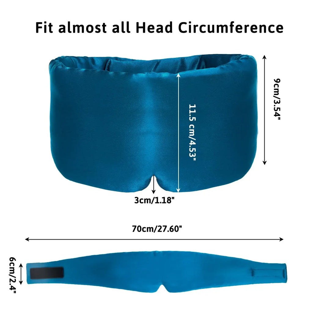 Silk Sleep Mask for Side Sleeper,Eye Mask Sleeping for Women Men 100% Mulberry Silk,Eye Cover for Sleeping with Adjustable Band