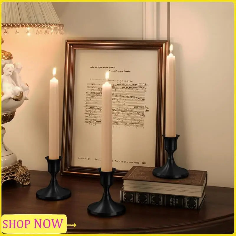 Especial Taper Candle Holders, Vintage Metal Candlestick Holders For Dinner Room Table Centerpiece Or Mantel Wedding Party Decor