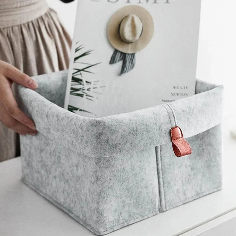 Large Capacity Felt Storage Box for Clothes Bathroom Laundry Toys Office Sundries Dormitory Underwear Organizer241