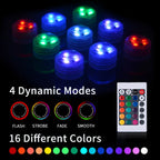 Submersible LED Lights with Remote Control RGB Changing Underwater Light Small Led Candle Light for Pool Party Wedding Decor