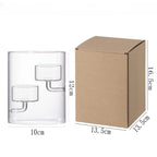 Glass Candle Holder Cylinder Hurricane Candleholder Artistic Tealight Containers for Wedding Party Desktop Room Home Decorations