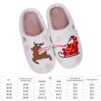 Christmas Women Slippers Cute Santa Claus Elk Winter Warm Couple Houseshoes Bedroom Flat Soft Sole Home Slippers Shoes Xmas Gift