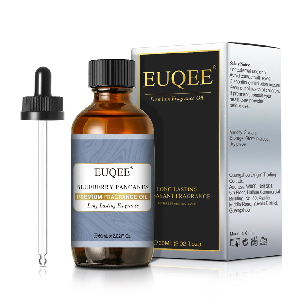 EUQEE 60ml (2 Fl.Oz.) Men's Fragrance Oil For Reed Diffuser, Car Diffusion-Leather Coffee Bamboo & Teak Bay Rum Aromatherapy Oil
