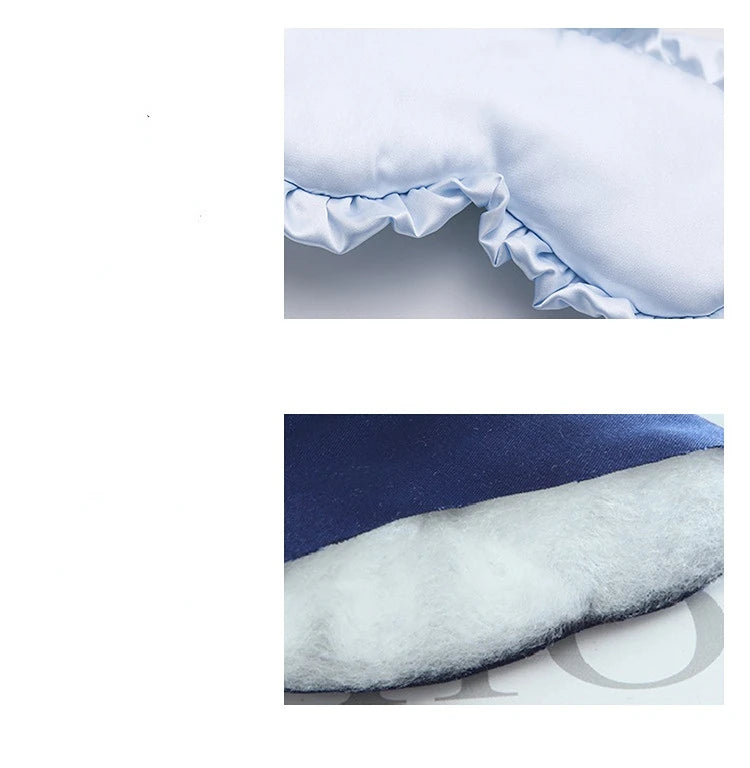 1pc Silk Ruffle Sleep Eye Mask Soft Sleeping Eye Covers Multicolor Night Dream Blackout Eye Patches for People To Sleep Better