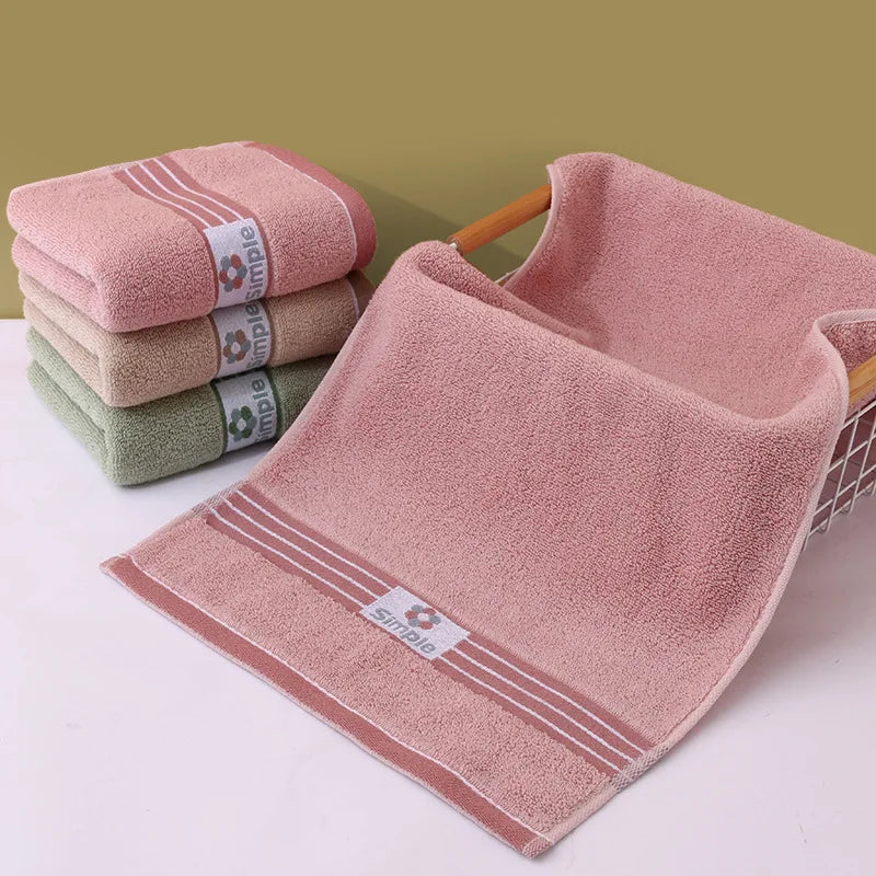 33x73cm Pure Cotton Bath Towel Washcloth Towel Solid Color Soft Absorbent Towels Multipurpose Use For Hotel Bathroom ﻿