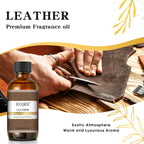 EUQEE 60ml (2 Fl.Oz.) Men's Fragrance Oil For Reed Diffuser, Car Diffusion-Leather Coffee Bamboo & Teak Bay Rum Aromatherapy Oil