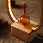 Essential Oil Diffuser Nebulizer Diffuser Wood & Glass Aromatherapy Diffuser With Warm LED Light For Home Office Room Fragrance