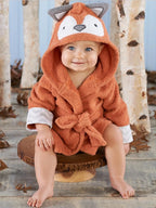 0-2Y Cotton Kids Robes Newborn Bath Towel Hood Cartoon Fashion Sleepwear Girls Boys Bathrobe For Children Baby Receiving Blanket