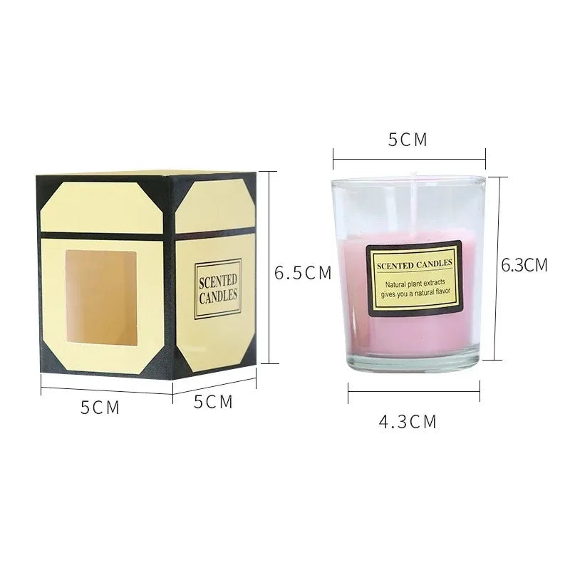 Plant wax scented candle gift box soybean candle glass cup scented candle indoor smokeless Hotel fragrance