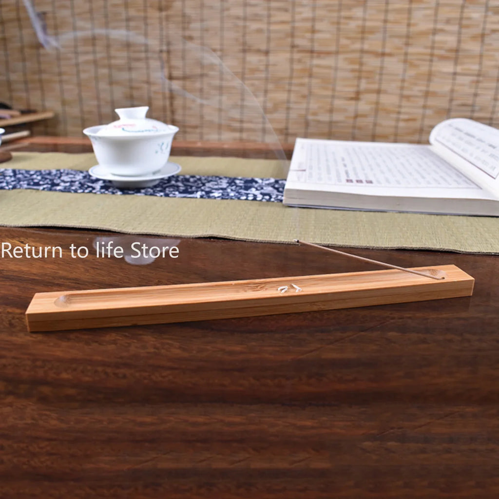 Wood Incense Stick Holder Line Incense Burner Wooden Crafts Sandalwood Coil Base Home Decoration
