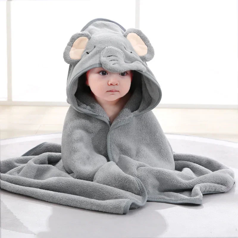 Cartoon Baby Bath Towel Infant Soft Bathrobe Hooded Swaddle Towel Blanket Kids Warm Sleeping Swaddle Wrap for Newborn Boys Girls