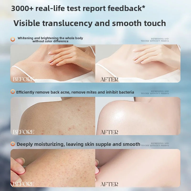 Sea Salt Shower Gel Long Lasting Fragrance 500g, Deeply Cleanses Moisturizes Soothes Skin, Hyaluronic Acid Whitening Shower Gel