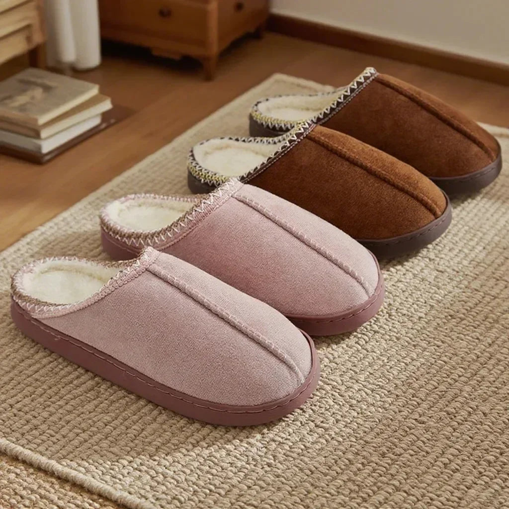 Cotton Slippers for Autumn and Winter Indoor--Thick-Soled Non-Slip Couple Warm Fleece-Lined--Soft Sole.