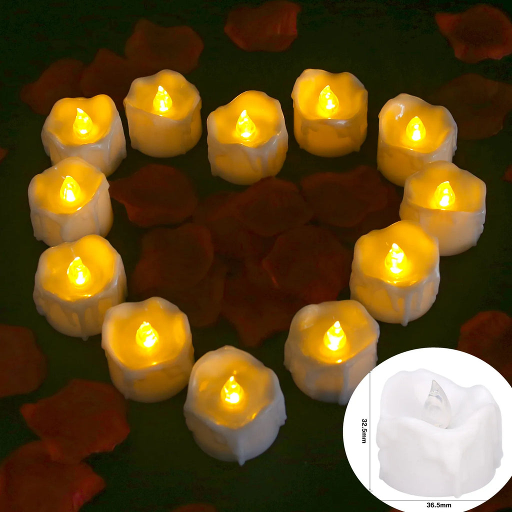 LED Candles 24/12 Pack Flameless Flickering Tea Light Warm White Candle for Party Wedding Birthday Christmas Gifts Home Decor