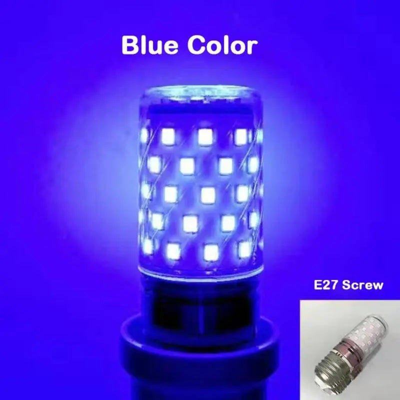 Bulb E27 LED Colorful Corn Bulb 12W Pink Red Blue Green Purple Golden 7Colors Lamp AC 220V Bulb Chandelier Decoration