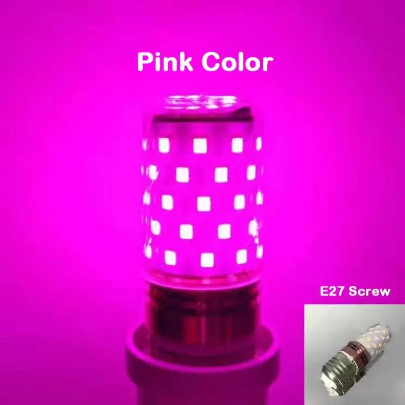 Bulb E27 LED Colorful Corn Bulb 12W Pink Red Blue Green Purple Golden 7Colors Lamp AC 220V Bulb Chandelier Decoration